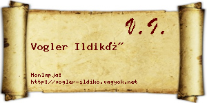 Vogler Ildikó névjegykártya
